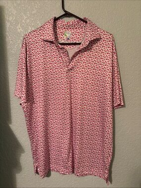 TailorByrd Men’s XL Watermelon Print Polo Golf Vacation Cruise wear